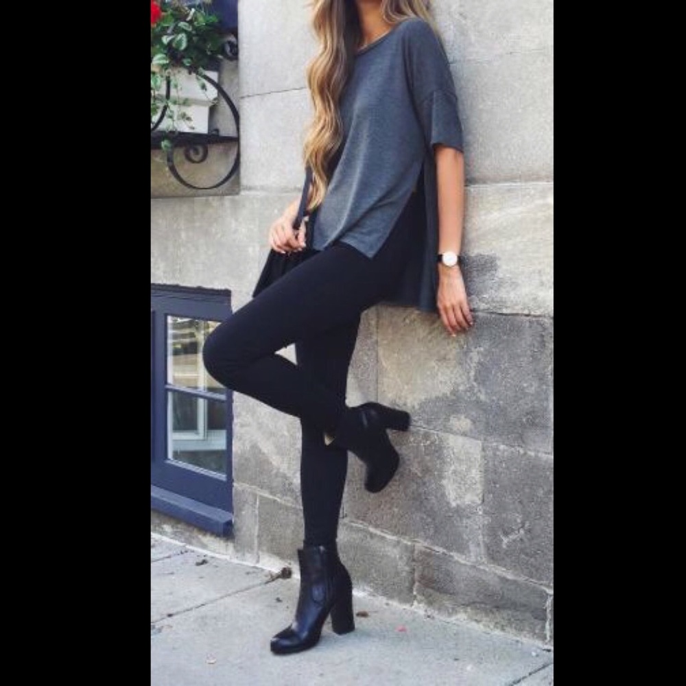 Black fleece lined leggings M/L   NWT - Picture 2 of 7